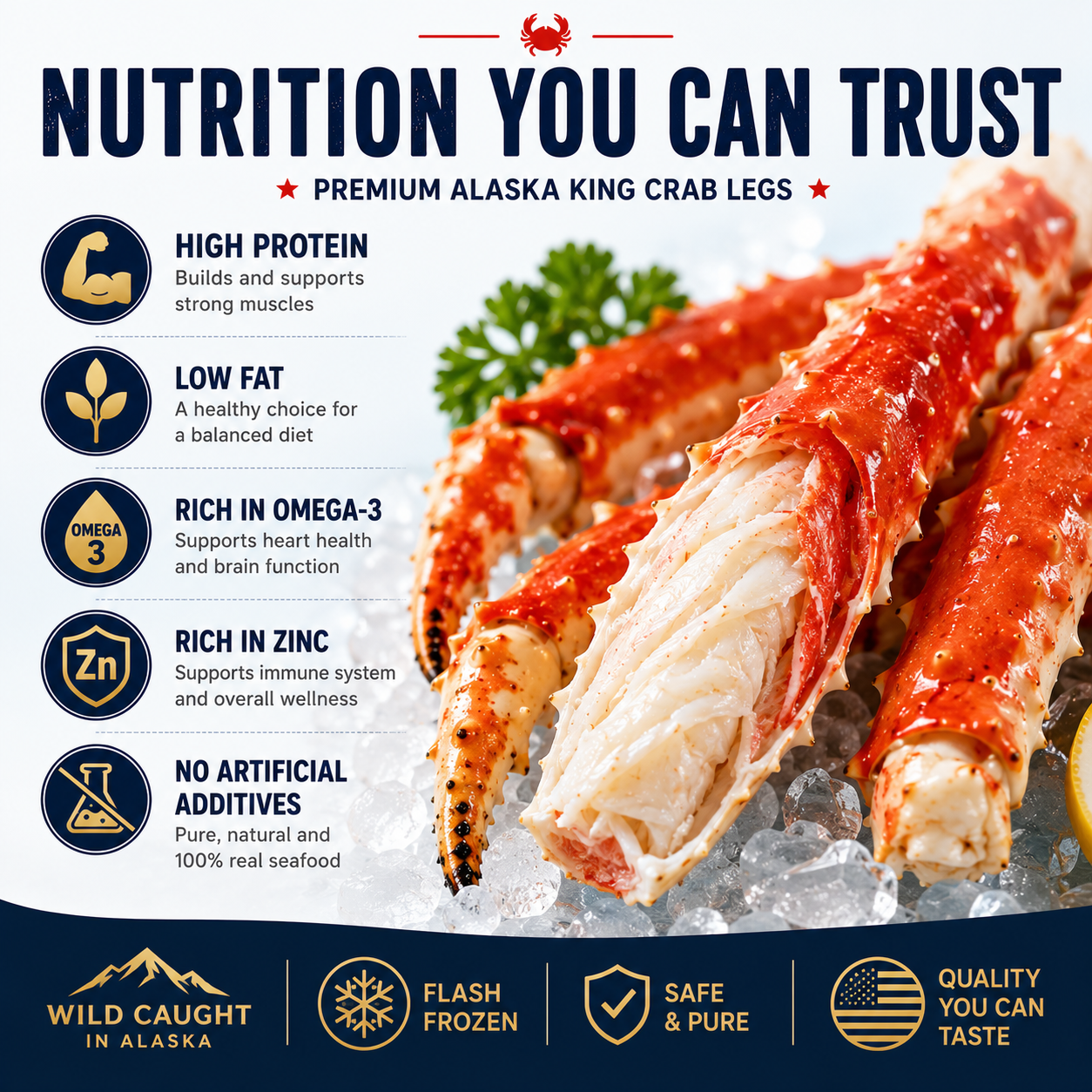 Premium Alaskan King Crab Legs | Shipped with Dry Ice | Fresh From Ocean to Table