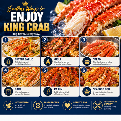 Premium Alaskan King Crab Legs | Shipped with Dry Ice | Fresh From Ocean to Table