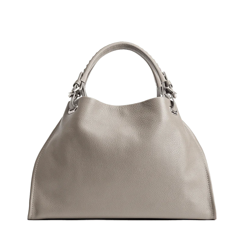 Soft Full-Grain Cowhide Adjustable Capacity Magnetic Top Handle Bag